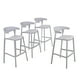 thumbnail image 1 of Set 4 Bancos Bar Cocina Desayunador Barra Respaldo Plástico Gris, 1 of 5