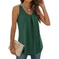 thumbnail image 4 of QUINDOS Tank Tops for Women Plus Size Summer Exercise Green Fashion Solid Sleeveless Vest T-shirt Blouse Round Neck Casual Tops Camisoles for Women, 4 of 9