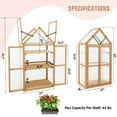 thumbnail image 3 of EAGLE PEAK  Garden Cold Frame Greenhouse with Adjustable Shelf, 27x16x52in,Wood Frame with PC Windows & Vented Roof, Natural, 3 of 7