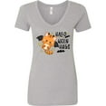 thumbnail image 3 of Inktastic Halloween Hugs with Cute Vampire Cat Bat Women's V-Neck T-Shirt, 3 of 5