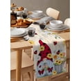 thumbnail image 3 of Flowers Gnomes Burlap Cotton Table Runner 18x72 Inches Long, Farmhouse Daisy Widflower Summer Spring Farmhouse Table Runners, Outdoor Dining Tablecloths Decor for Baby Shower/Party/Wedding, 3 of 6