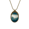 thumbnail image 1 of Collar Unbranded Gris Claro Cielo Nubes Blancas Vintage Bronce Antiguo 4.0 cm x 3.0 cm, 1 of 3
