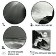 thumbnail image 3 of Designart "Monochrome Horizon Of A Rocky Beach III" Coastal Ocean Floater Framed Canvas Wall Art, 3 of 5