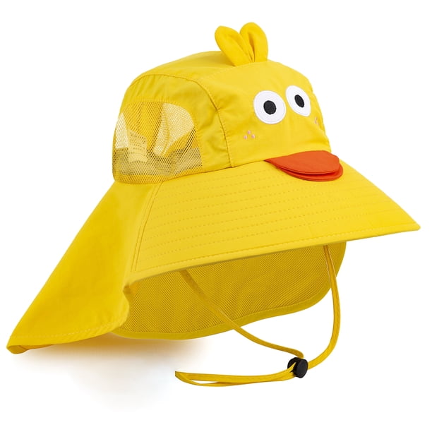 REDESS Gorro de nailon UPF 50 para niños pequeños, niños y niñas de 2 a 10 años,Duck Yellow