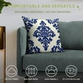 thumbnail image 4 of Blue And White Pioneer Flower Pillow Covers,Blue And White Pioneer Flower Throw Pillow Covers 18"×18" ,Living Room Sofa Couch Pillow Covers,Decorative Pillow Covers, 4 of 7