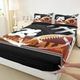 thumbnail image 4 of Feelyou 3D Rugby Football Twin Sheet Sets for Teen, Eat Soccer Sleep Twin Fitted Sheet, Cartoon Sports Theme Flat Sheet, Super Cozy Room Decor, 3-Piece, 4 of 8