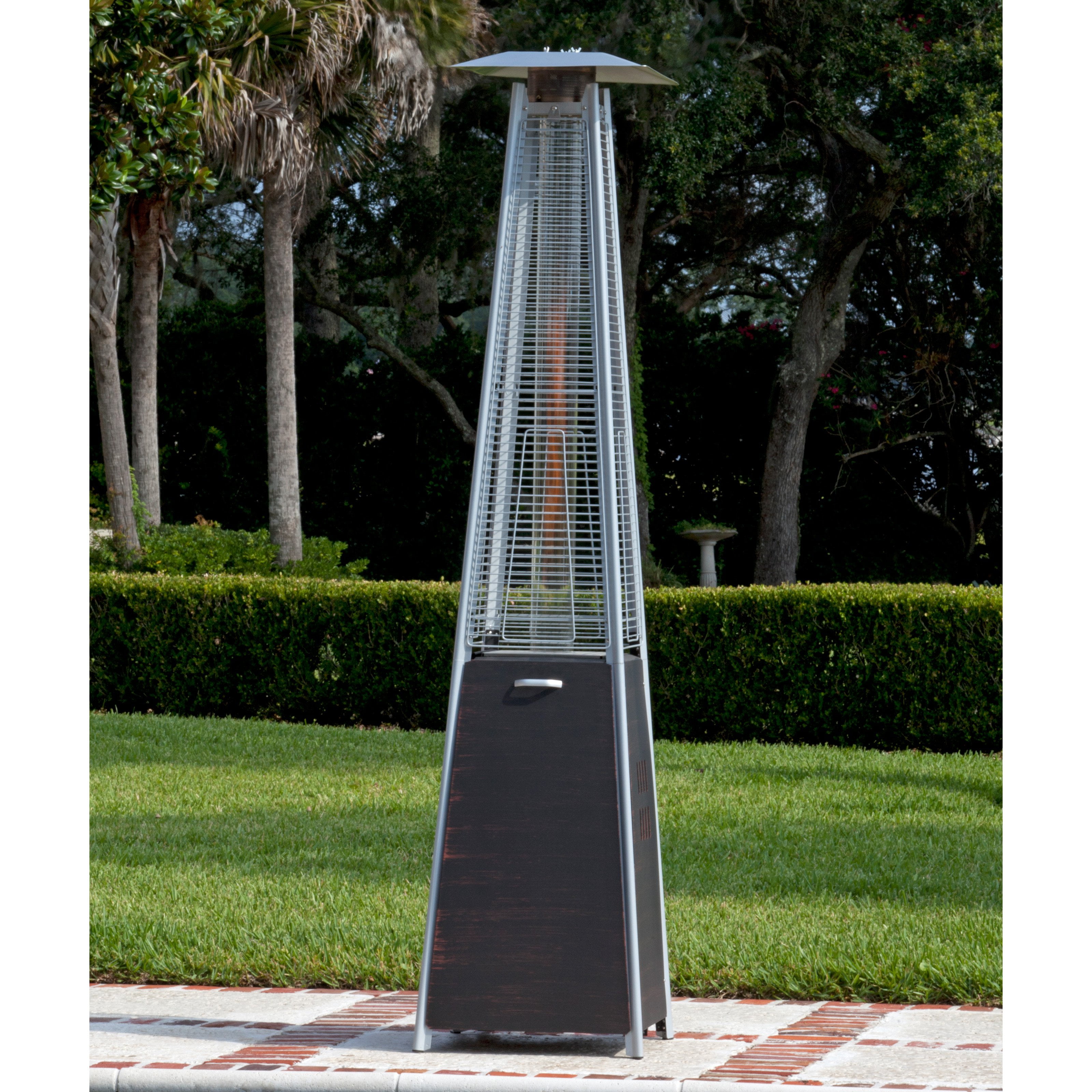 Fire Sense Coronado Brushed Bronze Pyramid Flame Patio Heater by Well Traveled Living