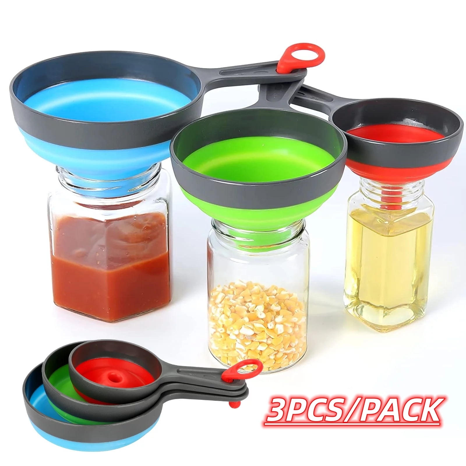 Canning Funnels for Kitchen,Food Grade Silicone Collapsible Kitchen