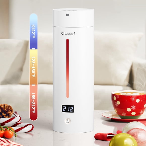 Hervidor de viaje CHACEEF mejorado de 350 ml con 5 ajustes preestablecidos, color blanco