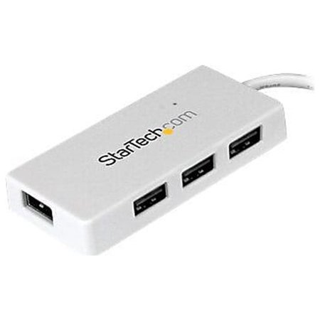 UPC: 0065030850957 | StarTech Portable 4 Port SuperSpeed Mini USB 3.0 Hub – White (ST4300MINU3W)
