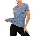 thumbnail image 3 of LELINTA Women's Plus Size Short Sleeve Women Quick Dry Slim Fit Yoga Tops Activewear Sports T-Shirt Pink/ Blue/ Grey, S-3XL, 3 of 7