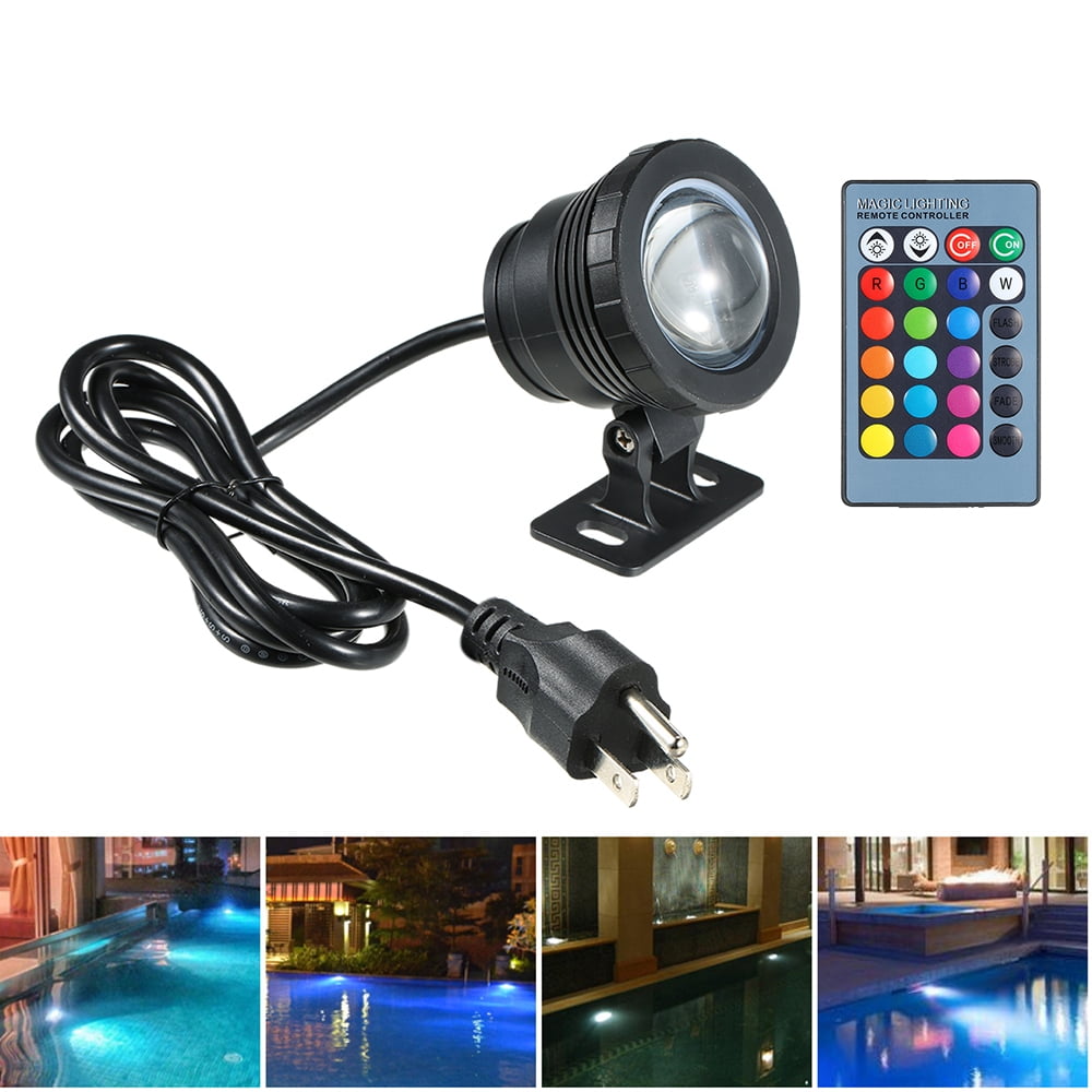 AC85265V 10W RGB LED Underwater Light Submersible Lamp with Remote