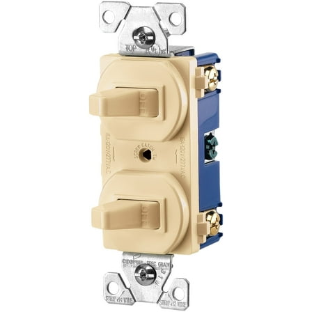 EATON Wiring 275V-BOX 15-Amp 120/277-volt Commercial Grade Combination Single Pole Toggle Switch and 3-Way Switch, Ivory