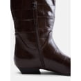 thumbnail image 5 of Scoop Women's Faux Croc Flat Tall Boots, 5 of 7