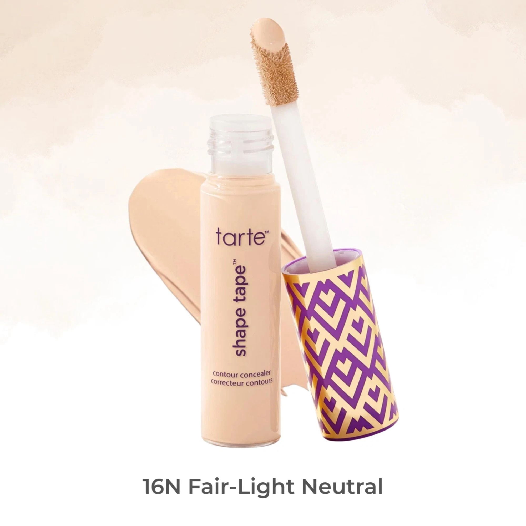 Tarte Shape Tape Full Coverage Matte Concealer, 16N Fair-Light Neutral Shade, Long-Wear Makeup, 0.33 fl oz