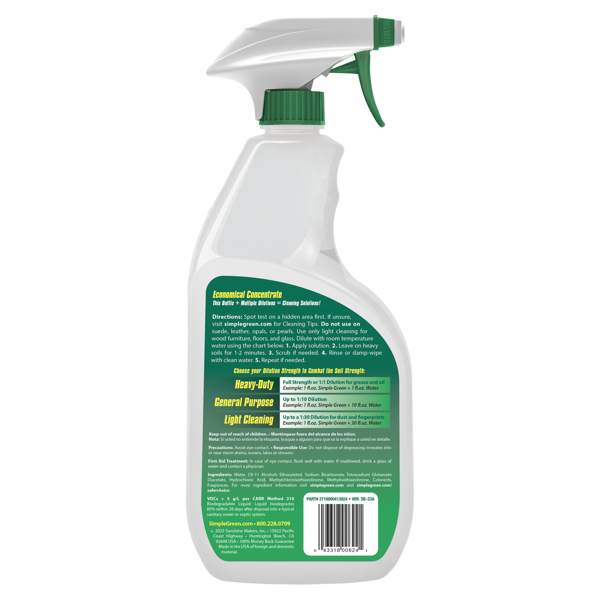 Simple Green All-Purpose Cleaner Concentrate, Spray Bottle, Original ...