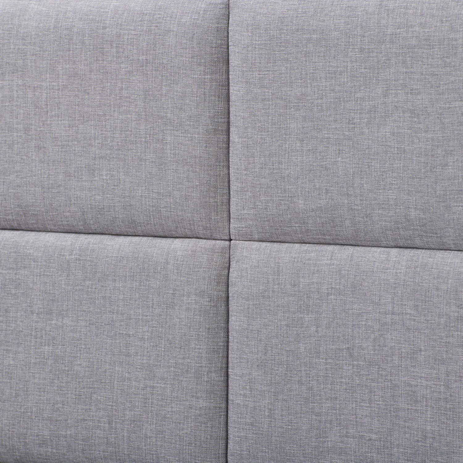 CorLiving Bellevue Adult Queen Fabric Upholstered Platform Bed with Tufted Headboard and Slats, Light Grey