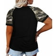 thumbnail image 3 of Summer Short Sleeve Camouflage Printing Plus Size T-Shirt Women Casual Patchwork Tops, 3 of 4