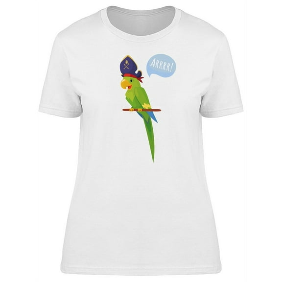 Funny Pirate Parrot Cartoon Tee Women's -Image by Shutterstock