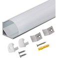 thumbnail image 2 of StarlandLed 10 Pack LED Aluminum Channel V Shape with Milky PC Cover for Strip Lights Installation,Easy to Cut,Professional Look LED Strip Diffuser Cover Track with Complete Mounting Accessories, 2 of 10