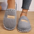 thumbnail image 2 of Shadoumai Slippers for Women Cozy Slippers And Stylish Indoor Stripe Slippers For Couples Warm And Comfortable Home Footwear, 2 of 5