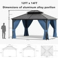 thumbnail image 2 of ASJMR 12x14 FT Hardtop Gazebo Double Roof with Metal Frame,Outdoor Pavilion With Curtains and Nettings,Garden Tent For Courtyards Backyards Decks Grass,Navy, 2 of 7