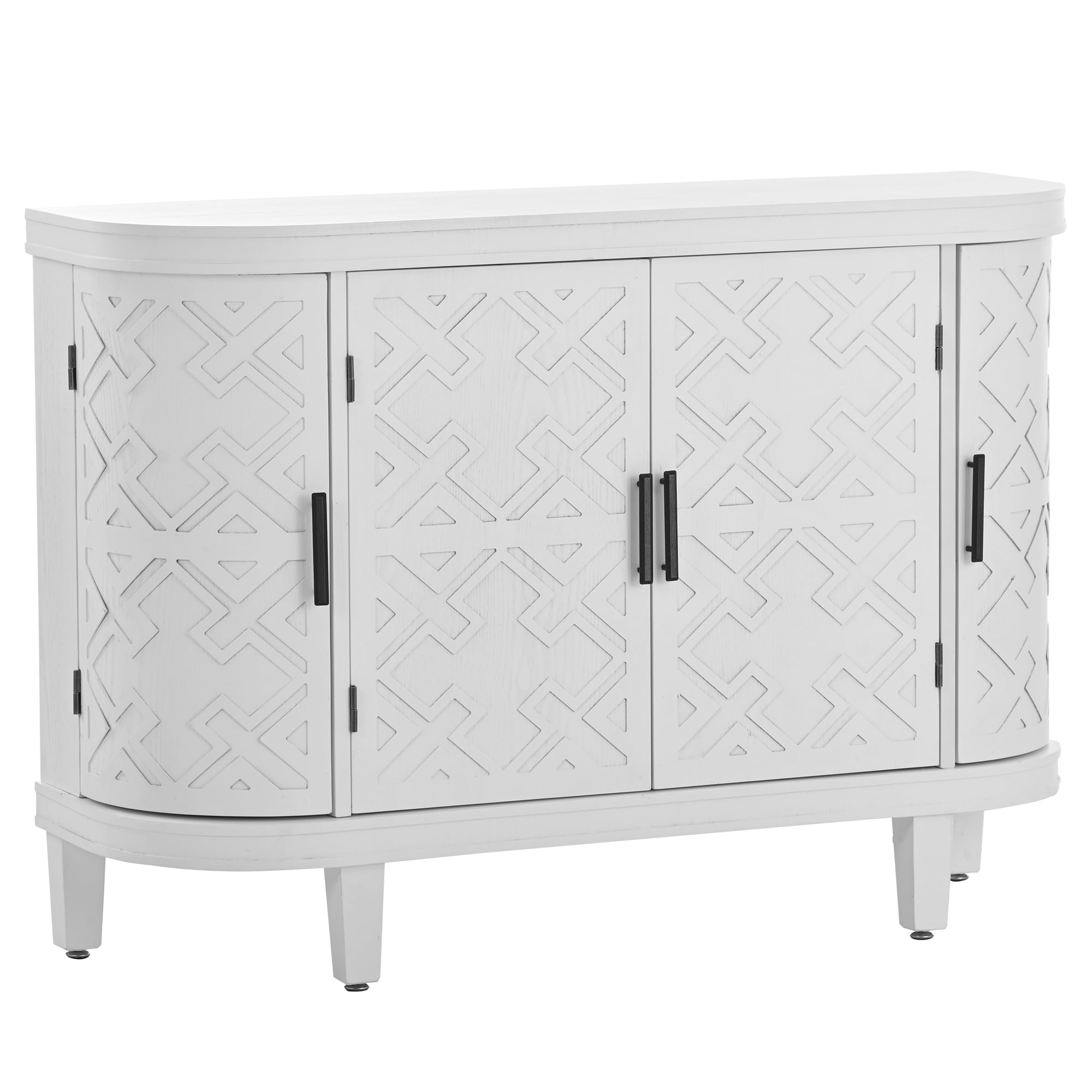 Curved on sale accent cabinet