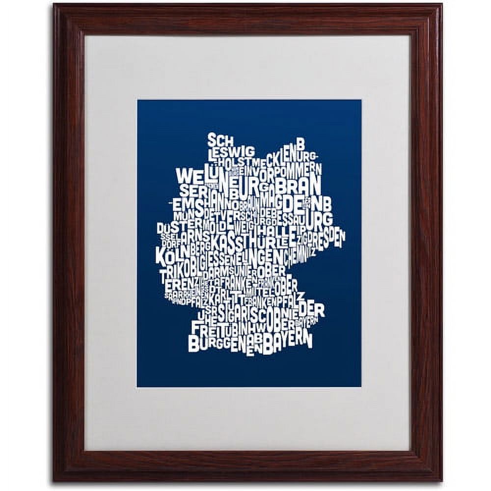 Trademark Fine Art "NAVY-Germany Regions Map" Matted Framed by Michael Tompsett