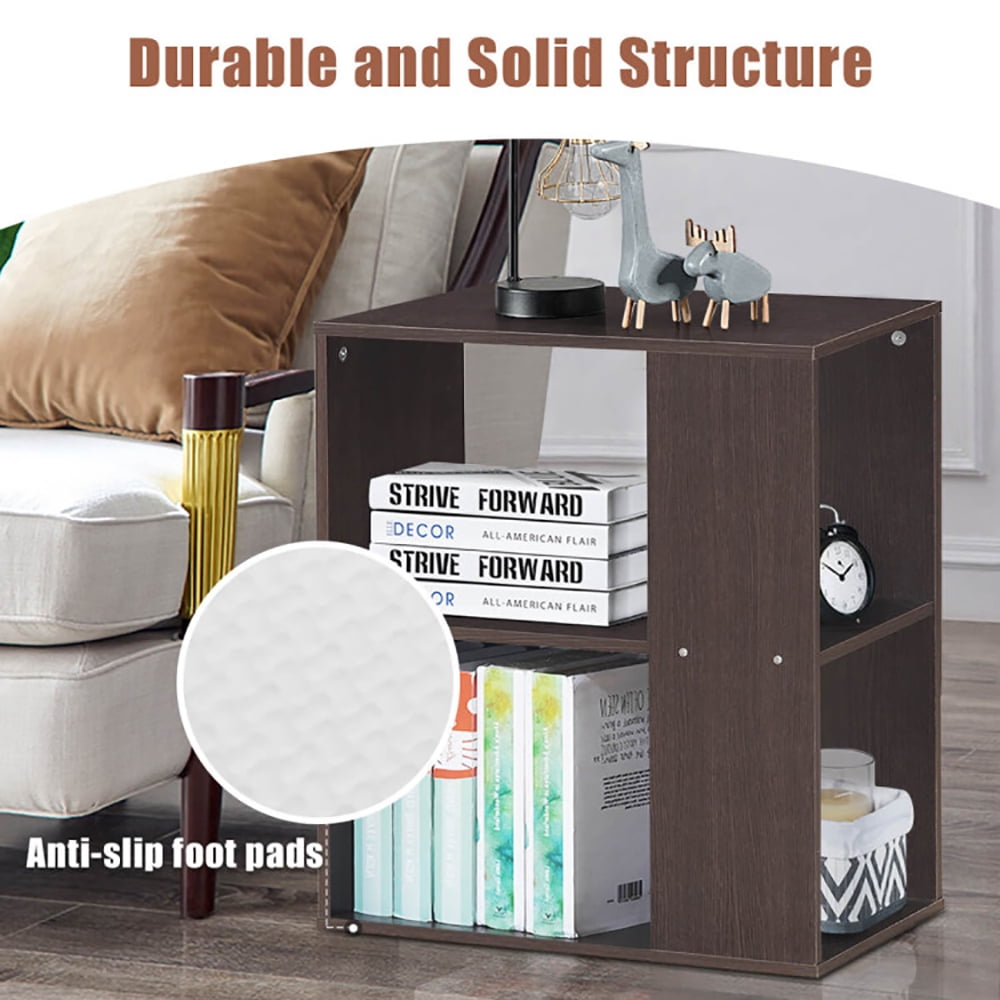 Finihen End Side Table, Rectangular Nightstand, 2-Tier Side End Table with Storage Shelves, for Living Room, Bedroom, Brown Finihen End Side Table, Rectangular Nightstand, 2-Tier Side End Table with Storage Shelves, for Living Room, Bedroom, Brown