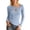 Light Blue, variant on Women's T Shirts Summer Long Sleeve Asymmetric Hem Slim Fit Casual Basic Top Womens Spring Tops Army Green L