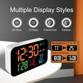 thumbnail image 3 of Tignapoo Tuya WIFI Smart Clock with Temperature & Humidity Monitor, 120° Wide-Angle LED Display, 4-Level Brightness, Remote App Control, High-Temp Alert, White Case with Orange LEDs, 3 of 6