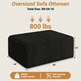 thumbnail image 6 of Large Oversized Corduroy Ottoman Footrest for Sofa, Bench for Sectional Sofa, Extra Seating & Coffee Table, Rectangle Pouf for Living Room,No Assembly Required(Black), 6 of 11