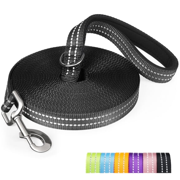 X XBEN Long Dog Leash for Recall Training, 50FT Dog Lead with Soft Padded Handle and D-Ring for Poop Bag, Reflective Dog Rope Suit for Small Medium Large Dogs to Playing Hiking Walking