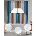 thumbnail image 2 of Blue Brown Swag Curtains for Living Room/Bedroom Windows, Farmhouse Wood Grain Vintage Vertical Striped Kitchen Curtains and Valances Set 36 Inch Length, Light Filtering Swags Valance Curtain Panels, 2 of 5
