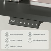 FLEXISPOT 55x28 Home Office Height Adjustable Standing Desk with Hooks, Ergonomic Electric 2-Stage Stand Up Computer Desk, Gray and Black