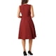 thumbnail image 3 of Vestido de cóctel elegante Inspire Chic para mujer, vestido midi formal sin mangas con vuelo, talla XL, color rojo vino, 3 of 5