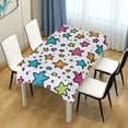 thumbnail image 4 of Yayeee Tablecloths 60" x 60" Rectangle Wrinkle Resistant Party Table Cover, White Stars, 4 of 8