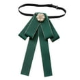 thumbnail image 3 of Corbata de lazo preanudada para mujer, elegante para eventos formales, versátil y sin arrugas. Verde oscuro, 3 of 9
