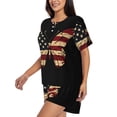 thumbnail image 2 of Picia Patriotic USA Butterfly Art Pajamas Sets for Women Soft Short-Sleeved Pjs with Lounge Shorts Two Piece Sleepwear-4X-Large, 2 of 9