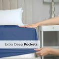 thumbnail image 3 of CGK Linens Extra Deep Pocket Single Fitted Sheet Only - Queen Size Wrinkle-Resistant & Comfy Bottom Sheet, Fits 18"-24" Mattresses, Navy Blue, 3 of 7
