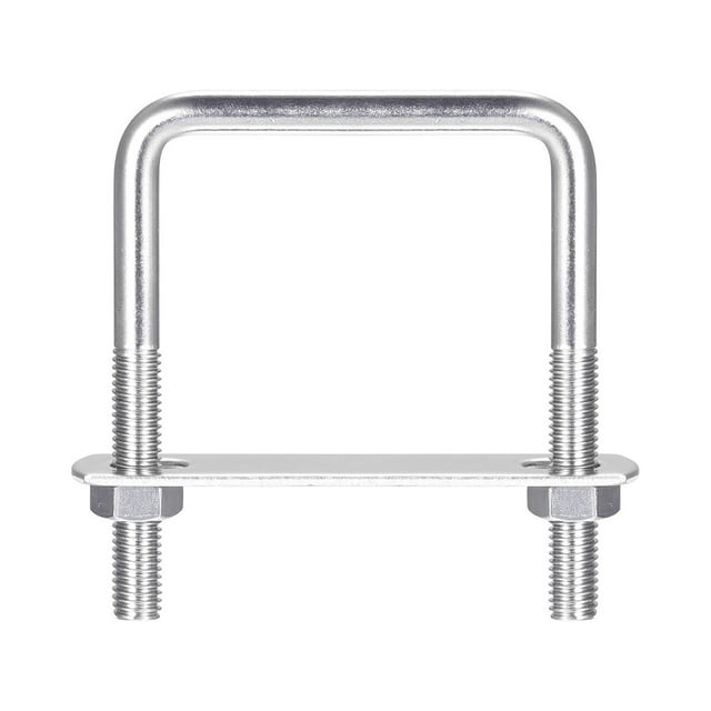 Unique Bargains Square U-Bolts 2 Sets 62mm Inner Width 80mm Length M8 304 Stainless Steel U Clamp Bolt