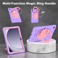 thumbnail image 5 of Case for Samsung Galaxy Tab A9,Anti drop silicone+PC Layer Protective Case 360 ° Rotating Bracelet Handle Stand ,Shoulder Strap, Heavy Duty Shockproof Tablet Case,Purple,For Galaxy Tab A9, 5 of 7