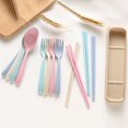 thumbnail image 4 of Kripyery 3Pcs Portable Tableware Set Eco-Friendly Chopsticks Spoon Fork Plastic Cutlery with Box for Students Office Workers, 4 of 8