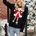 thumbnail image 3 of Suéter navideño negro de cuello redondo, bonito diseño y mangas largas para mujer, informal, de punto, talla S, 3 of 8