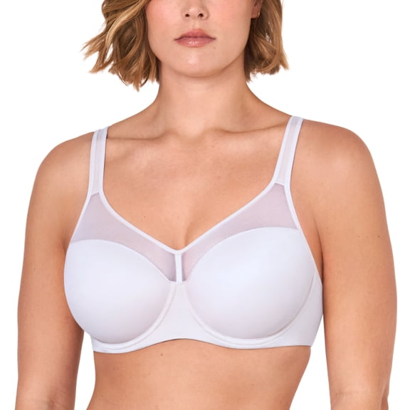 DELIMIRA Women's Full Coverage Bras Underwire Lightly Padded Plus Size Tshirt Sheer Bra