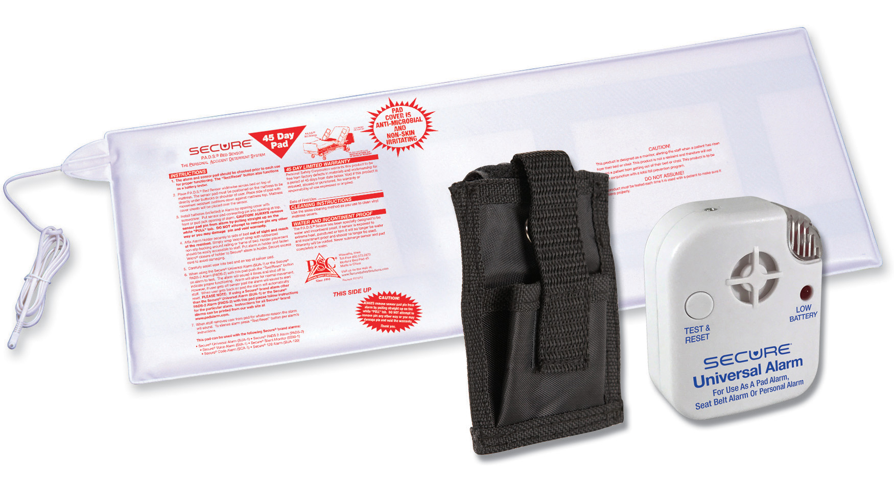 Secure 45BSET1 Bed Exit Alarm Set for Fall Prevention and Wandering