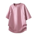thumbnail image 7 of DPTALR Men's Oversized Raglan Sleeve T-Shirt,Curved Hem Crew Neck Tee,Pink,Big Men's,Tall Men's XXXL,Young Men's Shirts, 7 of 7