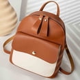 thumbnail image 2 of Stylago Womens Mini Backpack Earphone Hole Fashion Leather Travel Daypack Ladies Shopping Shoulders Bags with Button Brown, 2 of 5