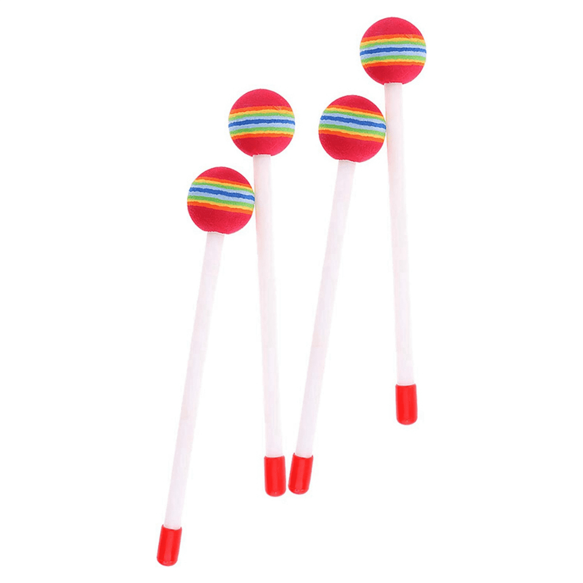 36 Pcs Lollipop Drum Mallet Sticks Round Rainbow Hammer Percussion Sticks Drumsticks for Kids Child Mallet Musical Toy
