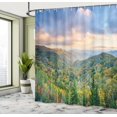 thumbnail image 3 of JOOCAR Appalachian Shower Curtain, Autumn Outdoor Scene Photo from Smoky Mountains National Park Tennessee, Cloth Fabric Bathroom Decor Set with Hooks, 72x72, Ceil Blue Green, 3 of 3